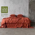 Linen Duvet Cover in Brick, Rust, Terra Cotta. Washed, softened linen bedding. Queen, King bedlinen, Custom sizes.