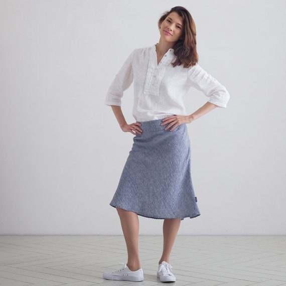 Jupe Femme M&S Lin Beige - Taille 16, Longueur Genou, Coupe A, Neuve Avec étiquette
