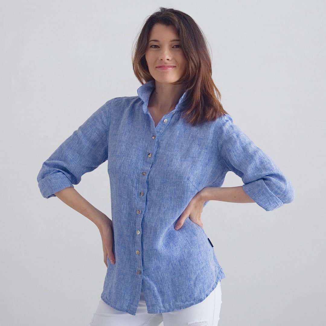 トップス HOLIDAY CHECK LINEN BIG COLLAR BLOUSE HOLIDAY（ホリデイ）の「CHECK LINEN BIG COLLAR BLOUSE