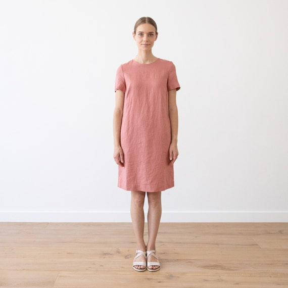 Linen Dress Isabella Various Colors. Straight silhouette with hidden pockets and zipper. European flax. Washed Linen Dress, Tunic