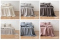 Washed Linen Flat Sheet in Various Colours. Stone washed linen bedding. Queen, King linen top sheet. Custom size flat bed sheets.