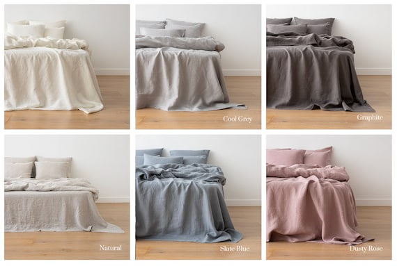 Alicia Insatisfactorio análisis Sábana de lino lavado en varios colores. Ropa de cama de lino - Etsy España
