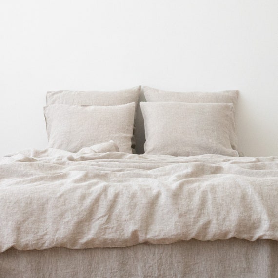 Washed Linen Duvet Cover Natural Queen 