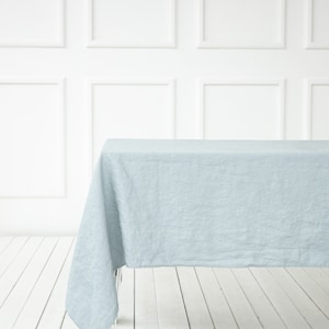 Washed Linen tablecloth in Various colours. Round, square, rectangular table linens. Heavy weight, plain weave. Custom size image 4