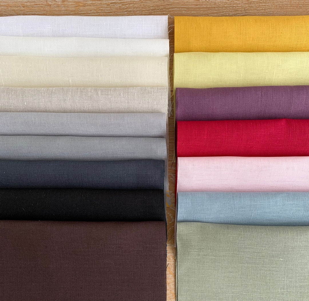 Linen Fabric by the Yard or Meter. Medium Weight 195 Gr/m2. Any Length