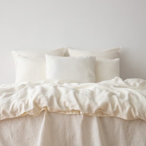 Washed Linen Pillow Case Off White * Queen, King, Standard, Euro, and all European sizes * Pure European linen * Envelope Style