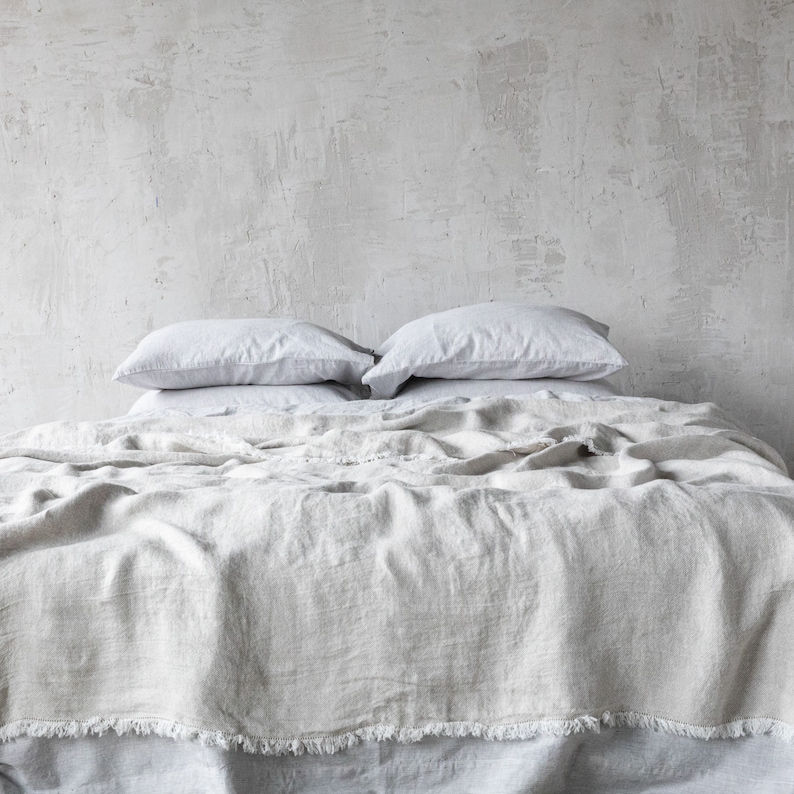 Washed Linen Throw Blanket - Thumbnail 4