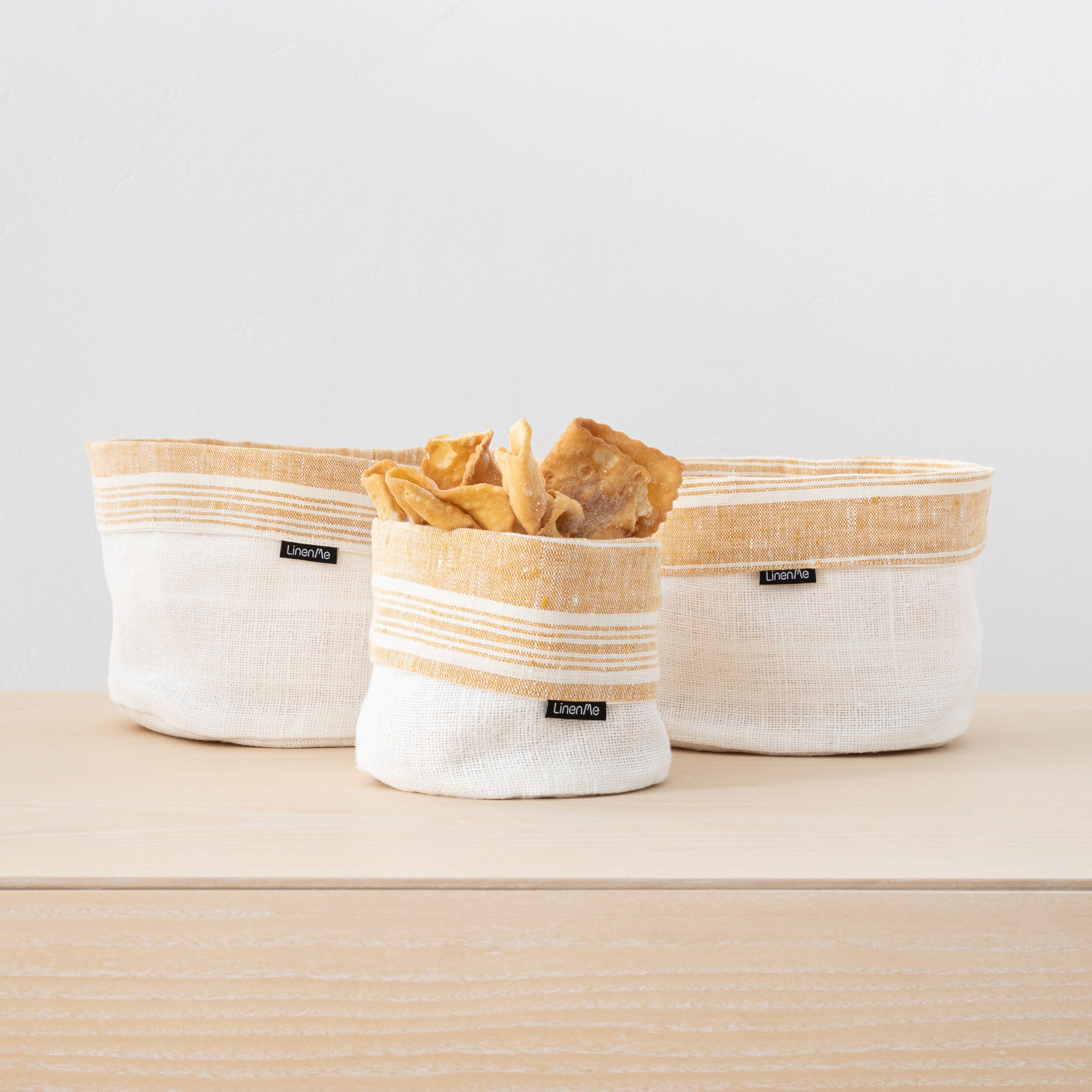 Linen Fabric Bread Basket Organic Food Storage Plant Pot Etsy