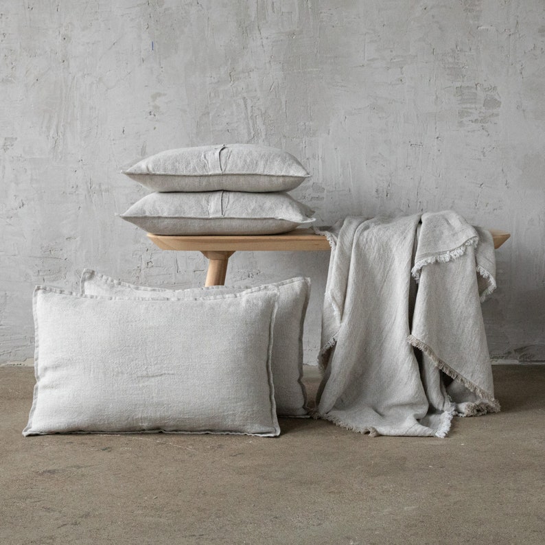 Washed Linen Throw Blanket - Thumbnail 2