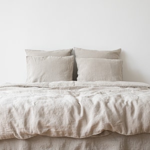 Washed Linen Duvet Cover Natural * Queen, King and other sizes * Pure European linen *Button Closure * Available in various colors. image 2