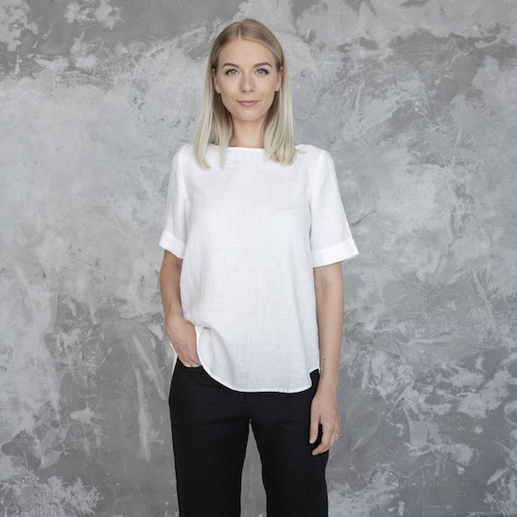 Weiße leinenbluse waschen Clearance