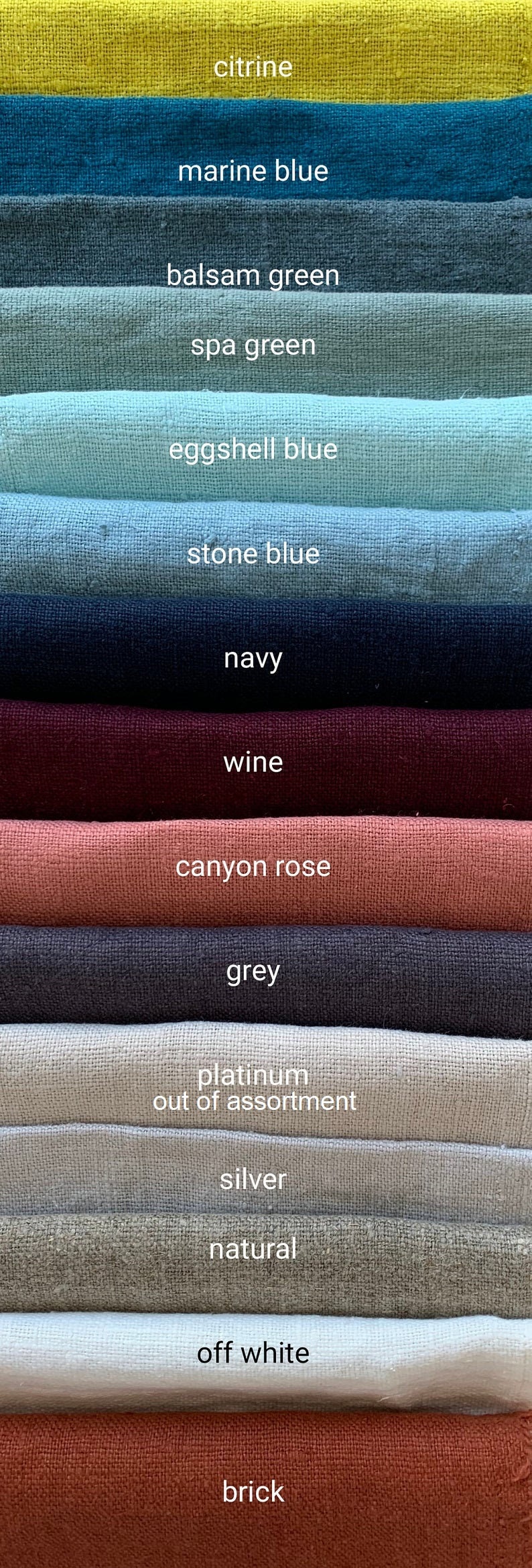 Washed heavy linen fabric by the yard or meter. Any length linen fabric. Linen fabric for bags, aprons, table linen, & decorative pillows image 2