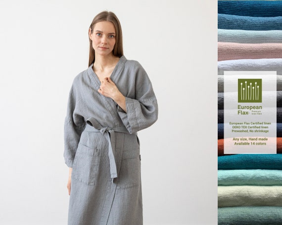 ladies grey waffle dressing gown Waffle Robe main image 1