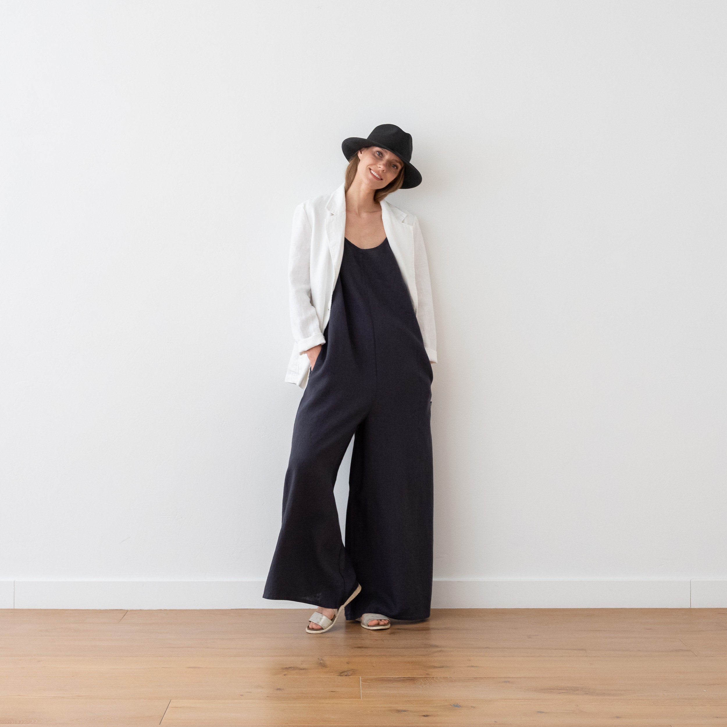 【INCHANT ME】Heim Linen Sleeveless Long One Piece Amazon.com: Cotton Linen Jumpsuit for Women Casual Summer