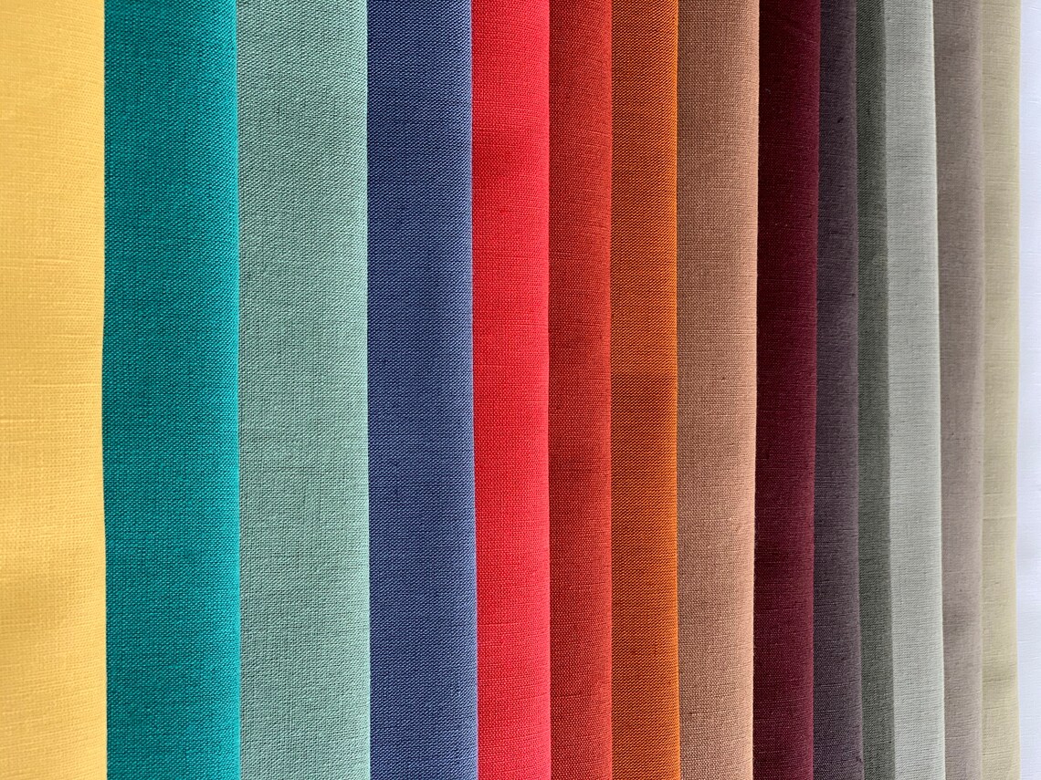 Linen Cotton Blend Fabric by the Yard or Meter Plain Weave. Etsy