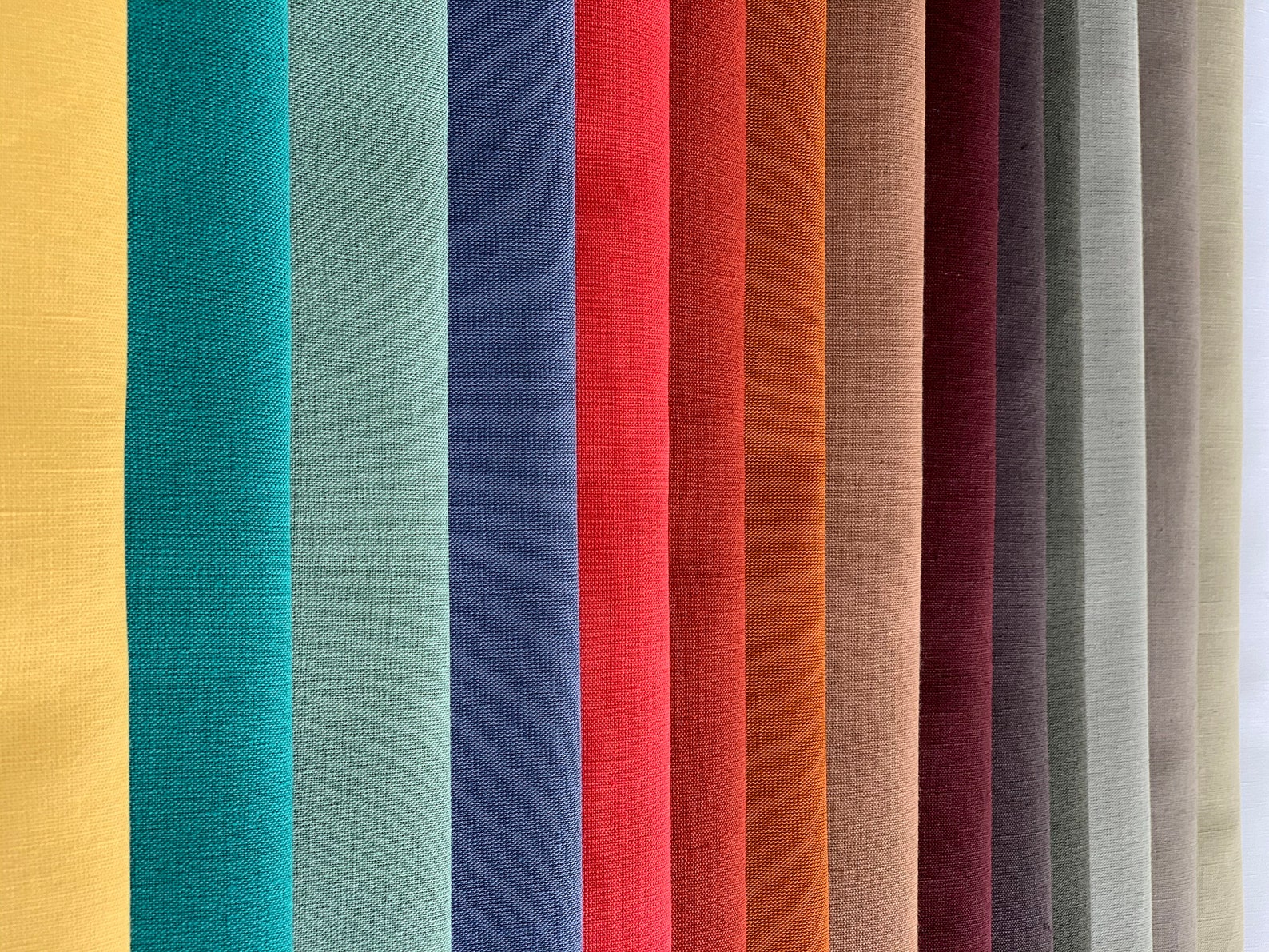 Linen Cotton Blend Fabric by the Yard or Meter Plain Weave. Etsy