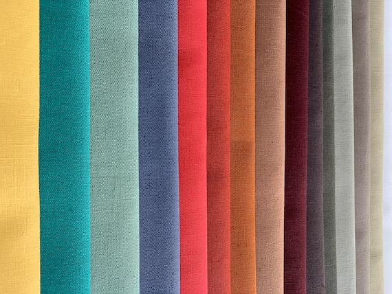 Linen Cotton Blend Fabric by the Yard or Meter, Plain Weave. Wide