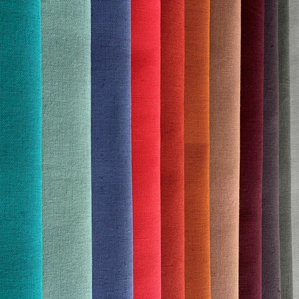 Linen Cotton Blend fabric by the yard or meter, Plain weave. Wide 180cm. Linen fabric for bags, aprons, table linen, clothing. CLEARANCE