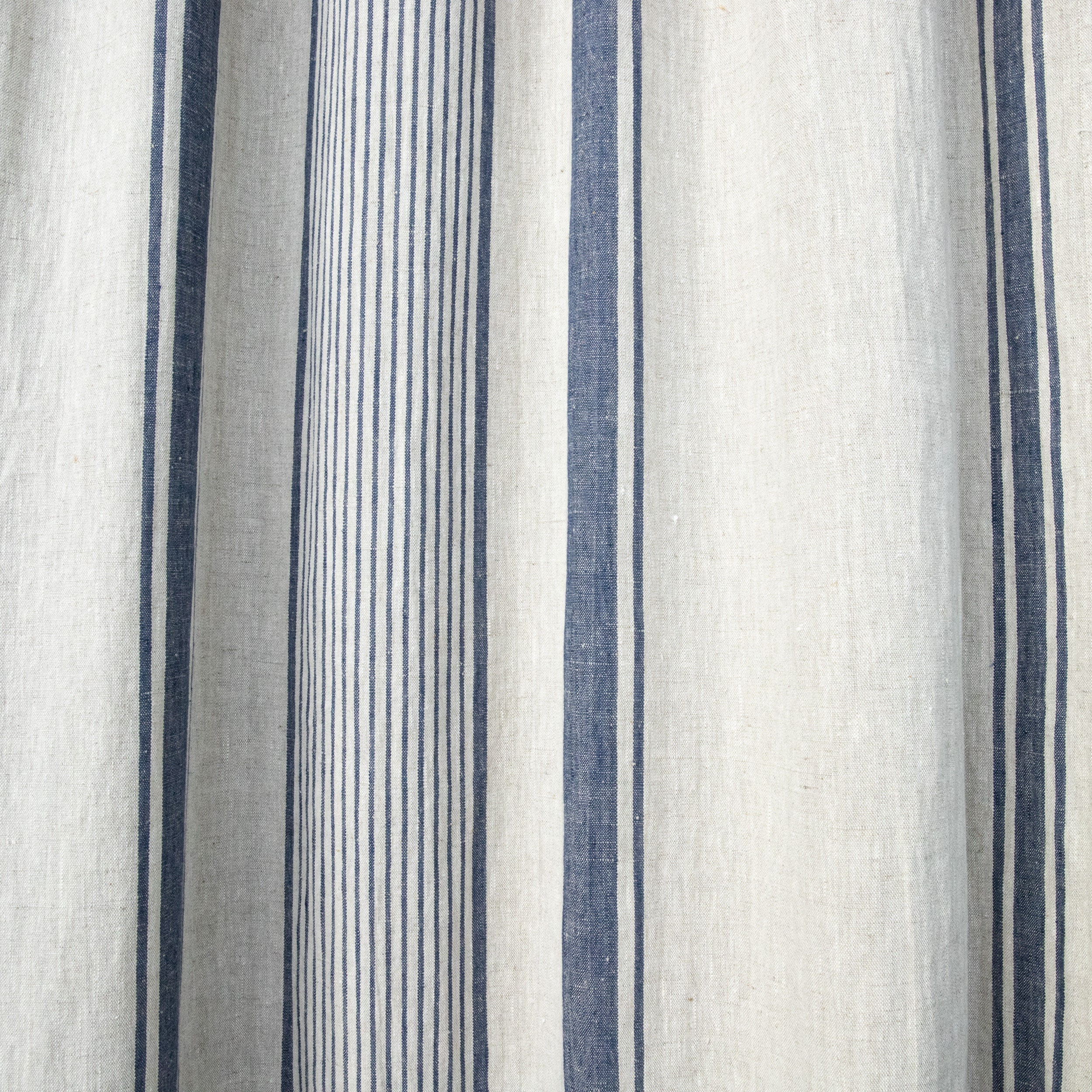 Heavy Linen Rod Pocket Curtain Panel Washed Natural Indigo - Etsy