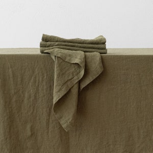Stone Washed Linen Napkins in Various colours. Large size Linen napkin 48x48cm. Linen Napkins Bulk. Wedding linen napkins.