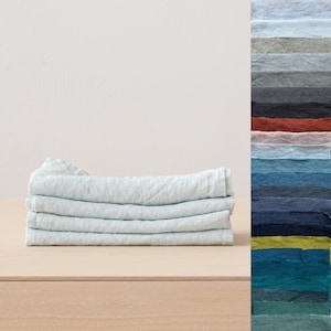 Washed Linen Napkins in Various Colors. Plain Weave, Highest quality Linen Napkin any Quantity. Wedding Table Linen. Large size Napkins