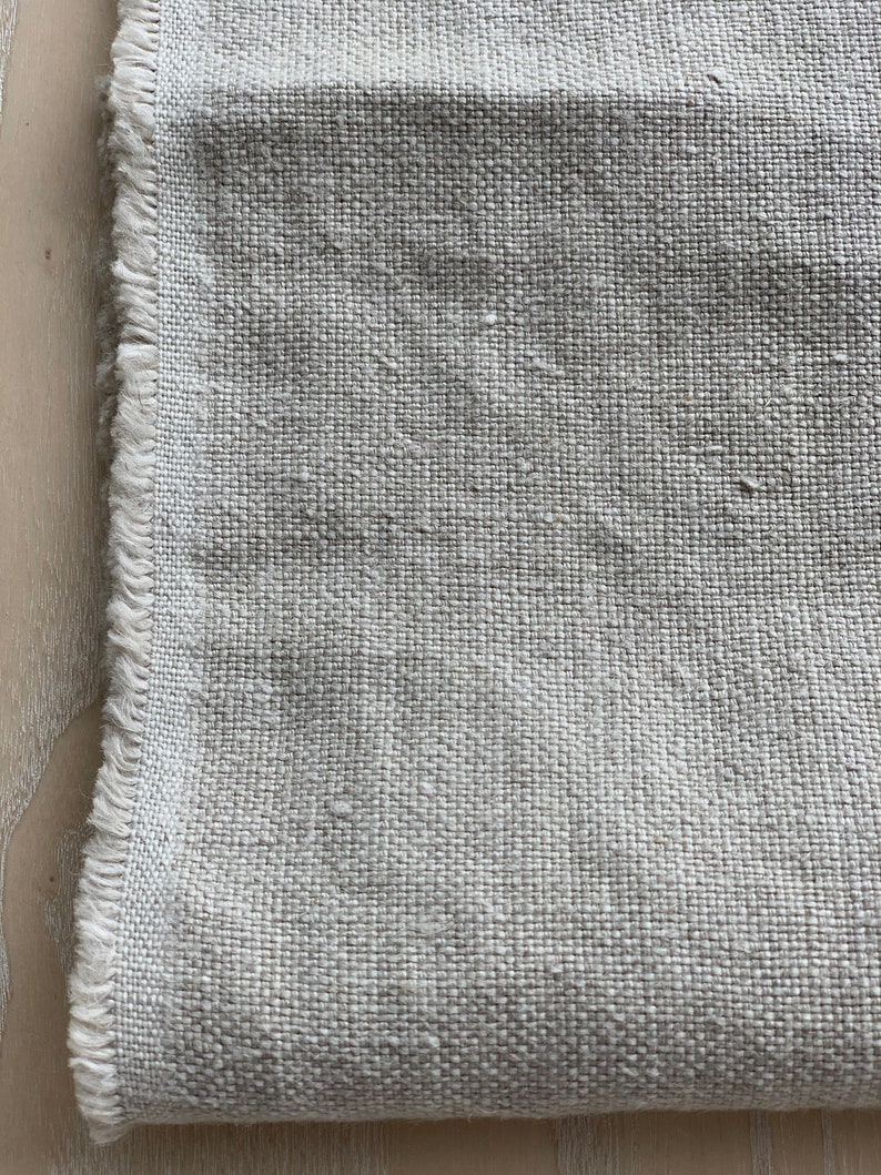 Tela de lino de tapicería pesada por yarda o metro, lavada. Tejido de lino para almohadas decorativas, cortinas, fundas sueltas. imagen 6