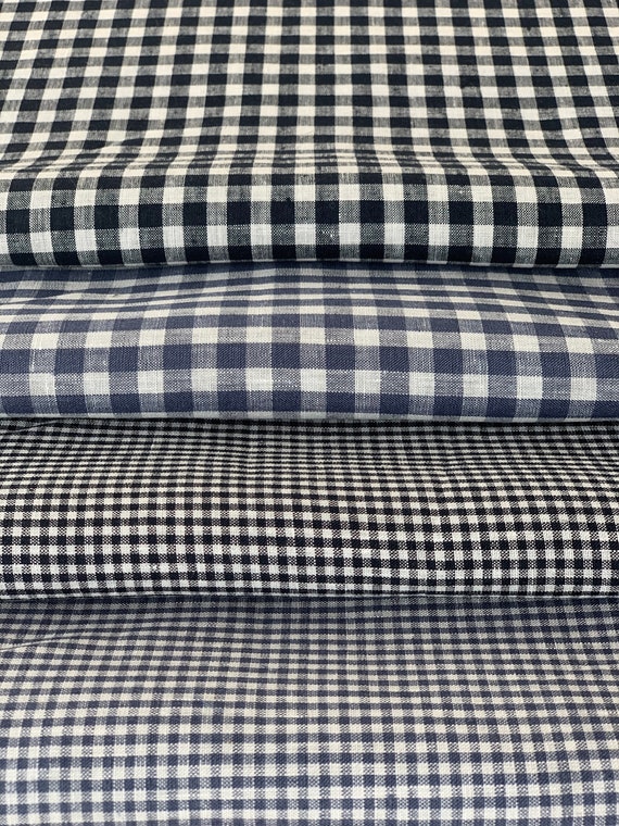 Washed Linen Cotton Check - Ocean/Navy Washed Linen Cotton Check - Ocean/Navy