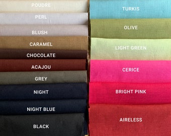 Medium Weight Linen Cotton Mix fabric by the yard or meter, Plain weave . Linen fabric for bags, aprons, table linen, crafts.