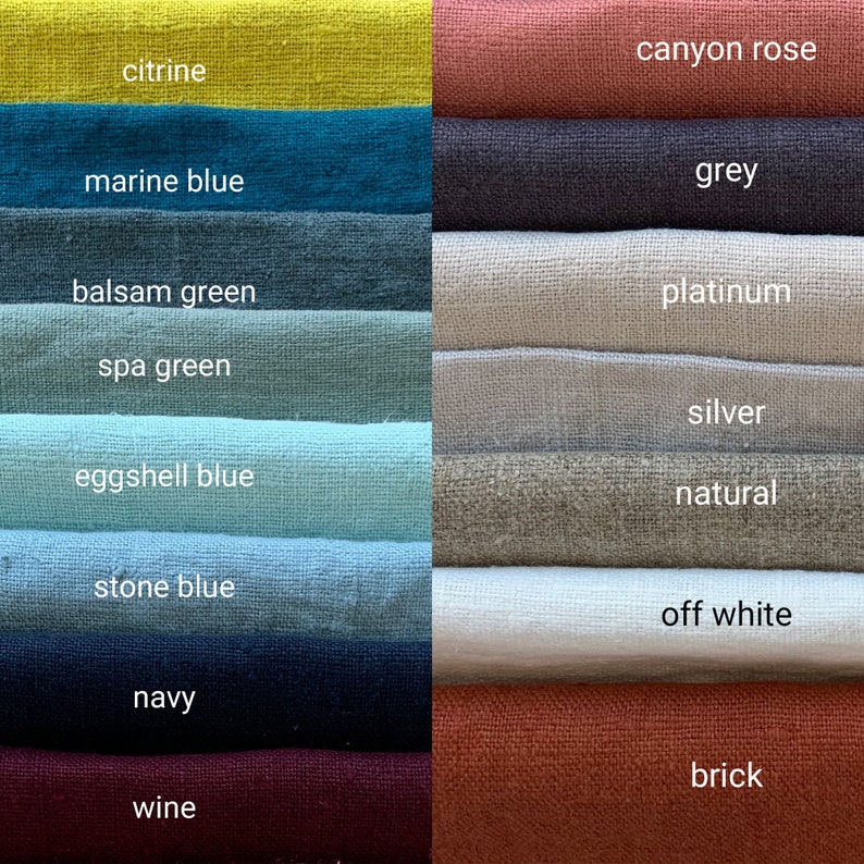 Washed heavy linen fabric by the yard or meter. Any length linen fabric. Linen fabric for bags, aprons, table linen, & decorative pillows image 1