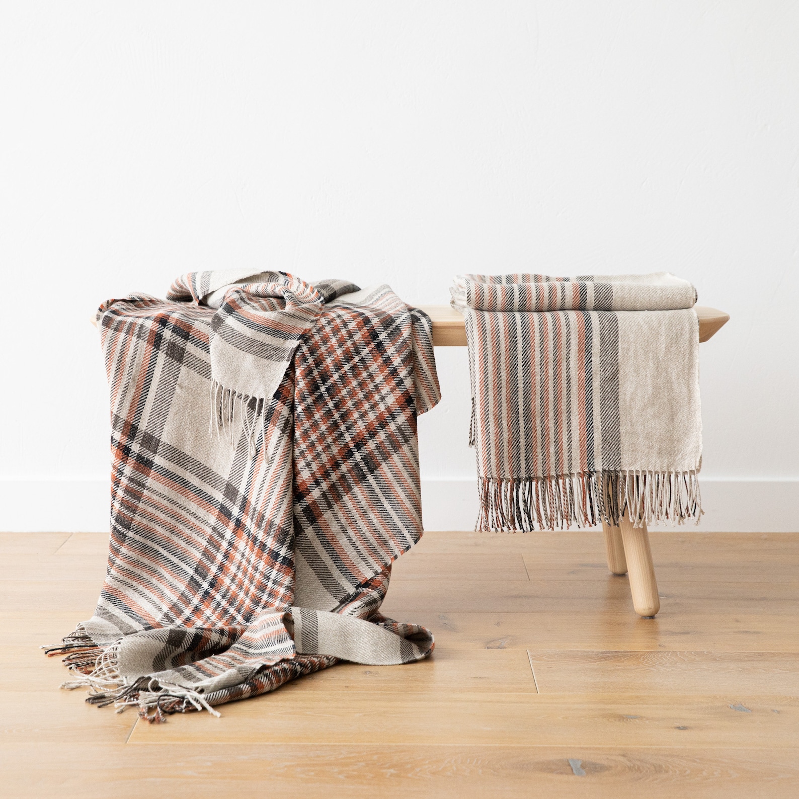 Heavy Weight Linen Throw Blanket in Natural. Tartan weave or Etsy