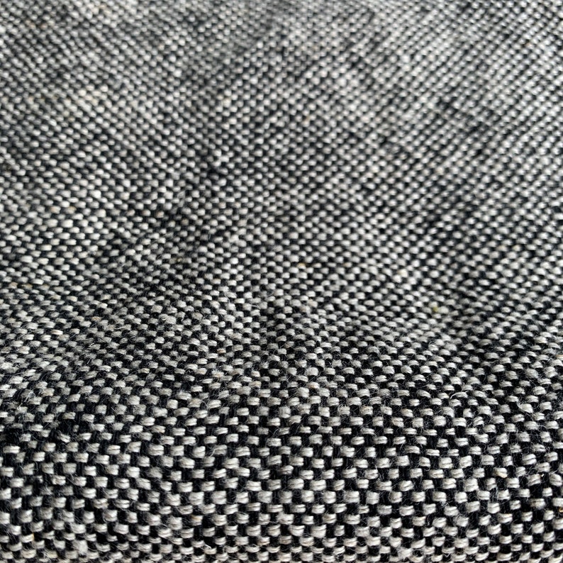 Linen Throw Blanket in Natural. Basket weave linen, fringed, European linen. Twin, Queen, King size. Any size up to 108" Linen Bed Cover. Black