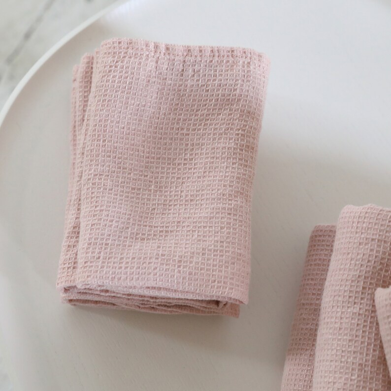 Linen Waffle Towels in Rosa Pink Towel Set Bath Towel Hand Etsy
