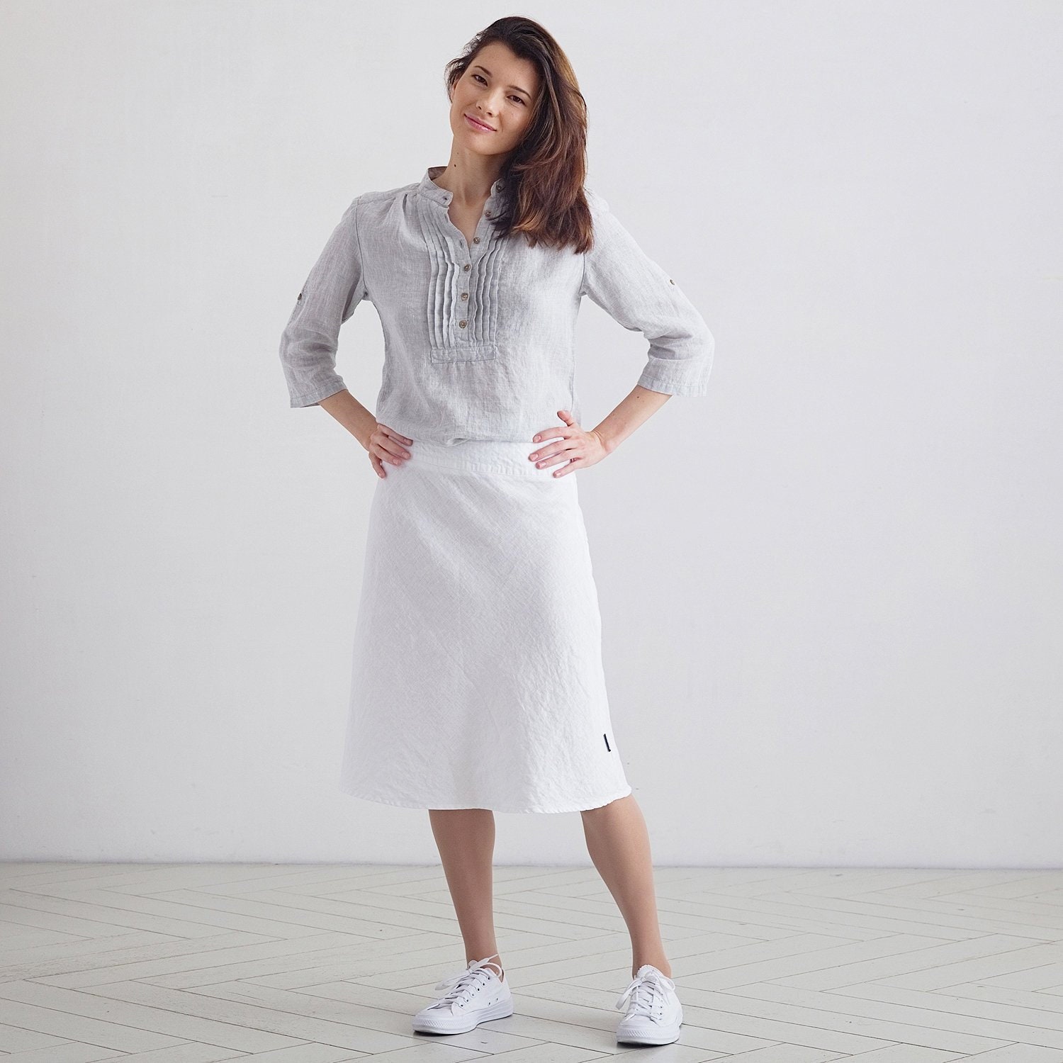 Linen Skirt Various Colours. A-line Skirt, Knee Length. 100