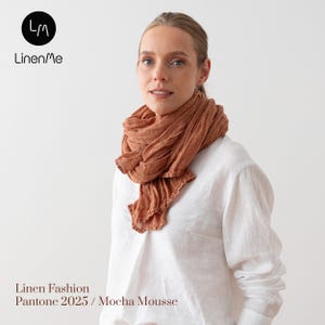 Mocha Linen Scarf – Sustainable European Flax Linen – Lightweight Eco Wrap for Summer – Available in More Colours & Sizes for Every Style