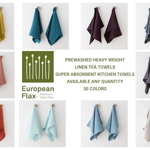Linen Kitchen Towels in Various Colors. Washed linen tea towels made from heavy weight linen. Super absorbent Linen dish towels, dishcloth.