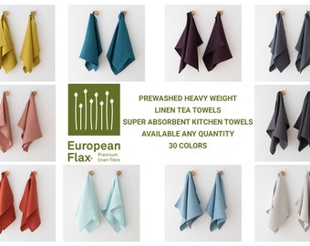 Linen Kitchen Towels in Various Colors. Washed linen tea towels made from heavy weight linen. Super absorbent Linen dish towels, dishcloth.