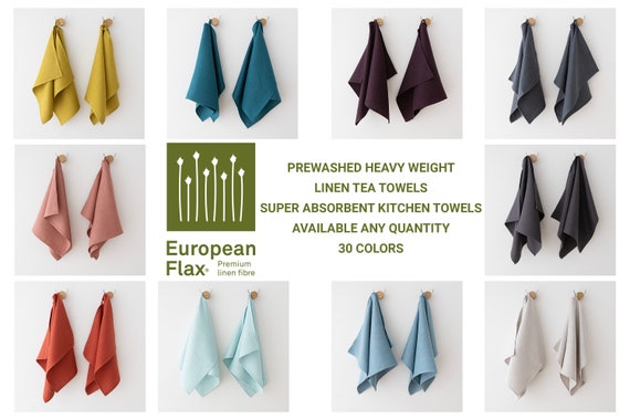 Linen Kitchen Towels in Various Colors. Washed Linen Tea Towels Made From  Heavy Weight Linen. Super Absorbent Linen Dish Towels, Dishcloth. 