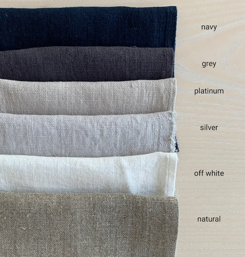 Washed heavy linen fabric by the yard or meter. Any length linen fabric. Linen fabric for bags, aprons, table linen, & decorative pillows imagem 4