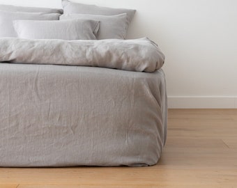 Lenzuolo con angoli Stone Washed in vari colori. Re, regina, lenzuolo di lino personalizzato, biancheria da letto 100% lino europeo