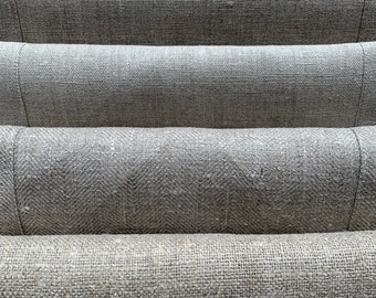 Heavy Weight Natural Linen fabric by the yard or meter. Linen fabric for pillows, upholstery,  260 gr/m2 and heavier. Plain, Herringbone