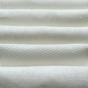 Heavy Weight Off White Linen fabric by the yard or meter. Linen fabric for decor pillows, upholstery,  260 gr/m2 and heavier. Twill, Damask