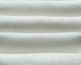 Heavy Weight Off White Linen fabric by the yard or meter. Linen fabric for decor pillows, upholstery,  260 gr/m2 and heavier. Twill, Damask