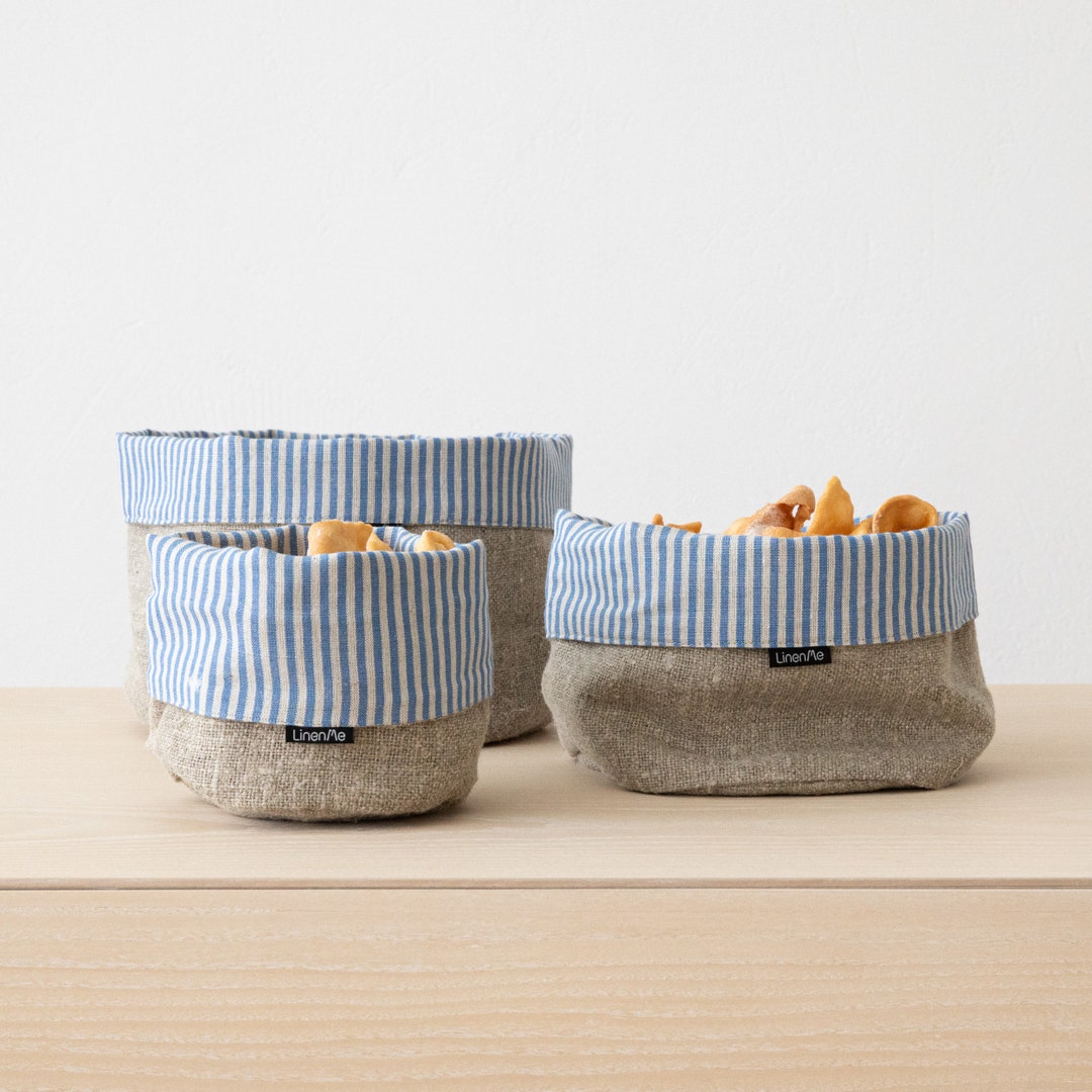Linen Bread Basket Organic Food Storage Cloth Bread Basket Etsy