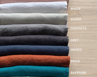 Set campione di tessuto lavato Waffle Linen. Tessuto di lino lavato Waffle per teli da bagno, panno di lavaggio, fodere per cuscini, tende