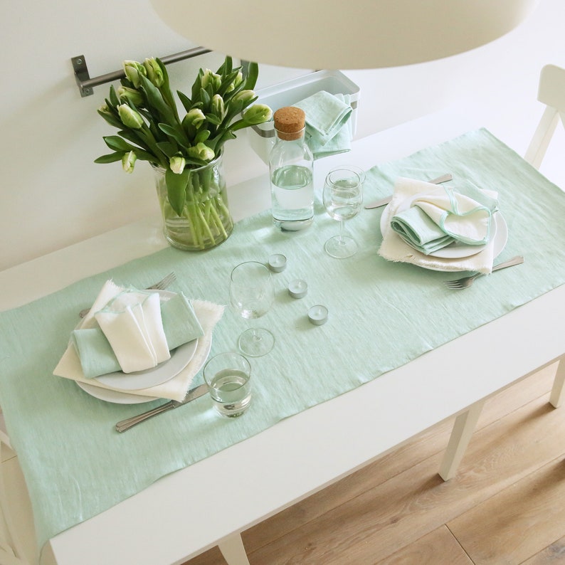 Washed Heavy Linen Table Runner in Various Colors. 100 Etsy