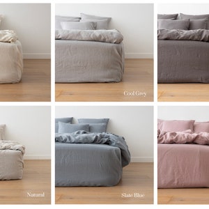 Stone Washed Linen Fitted Sheet in Various colours. King, Queen, Custom size linen fitted sheet, linen bedding. 100% European Linen