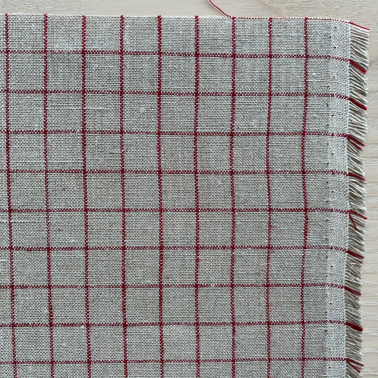 Checked Linen fabric by the yard or meter Natural linen with | Etsy