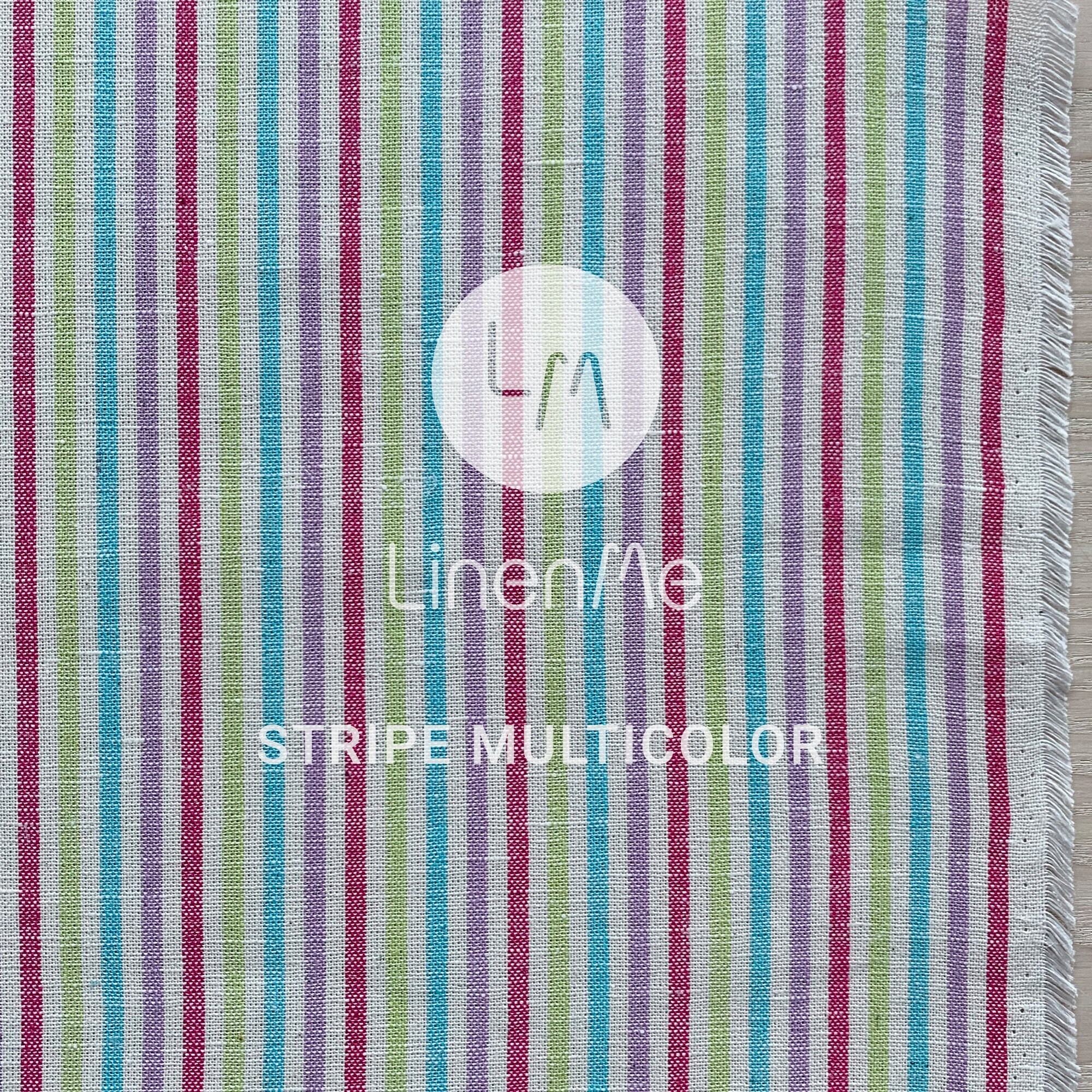 Linen Cotton Mix Fabric by the Yard or Meter Check and Stripe Etsy
