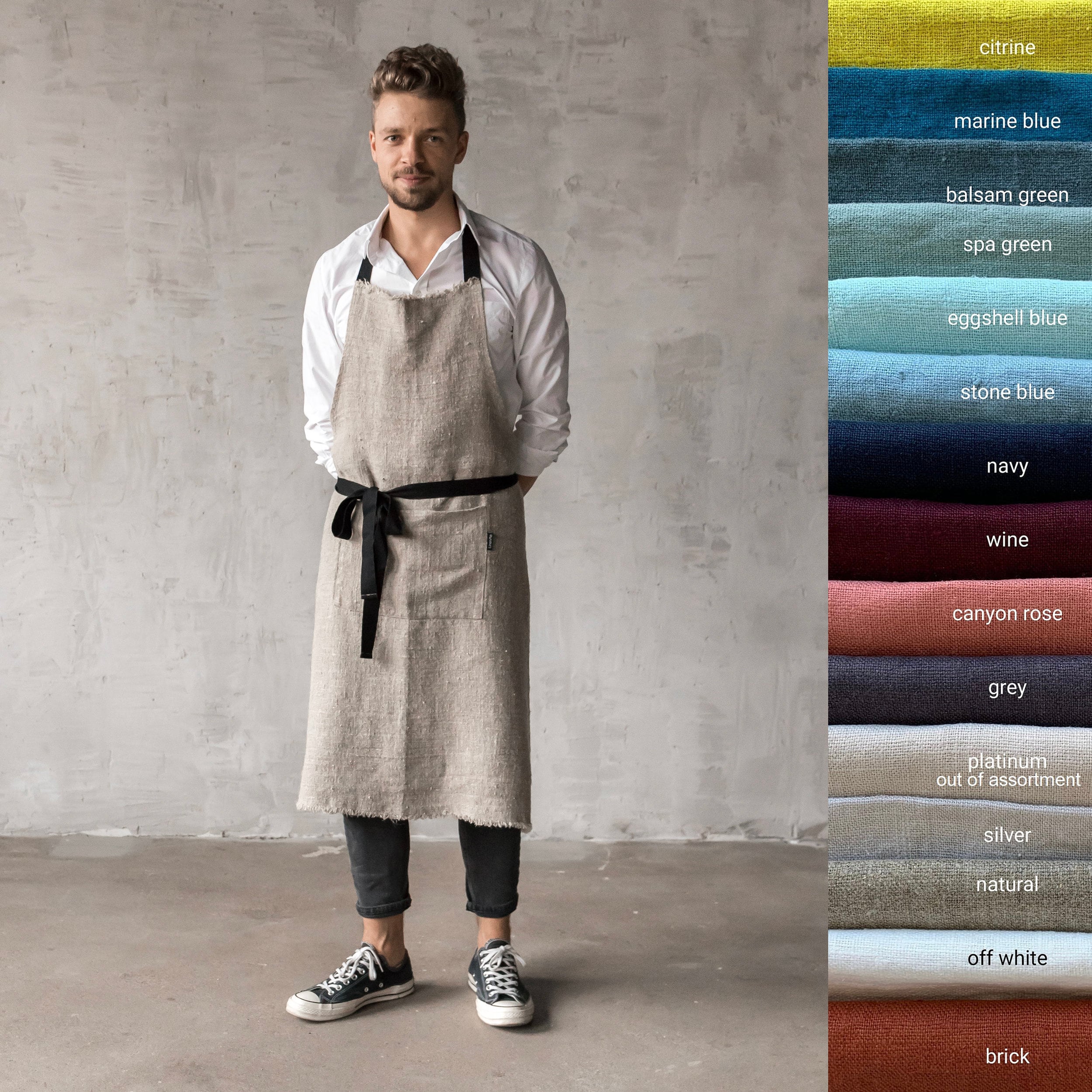 Country road twill linen pinafore cheap