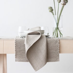 Hand Woven Linen Placemat in Natural, Sustainable product, Made from Scraps of fabric with older than 100 years looms. European Flax